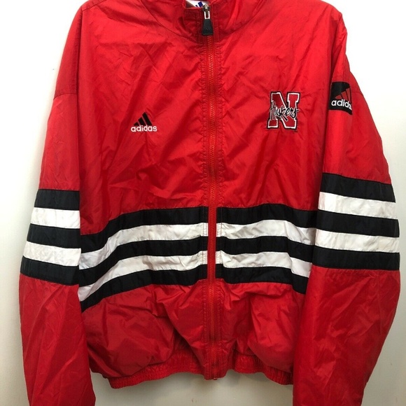 Nebraska Huskers Adidas Football Jacket Vintage XL - Picture 2 of 4
